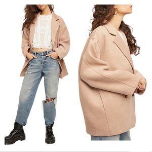 FREE PEOPLE Hannah Slouchy Double Breasted Blazer/Coat L